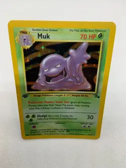 Muk Fossil 1st Edition Holo Rare 13/62 Near Mint Pokemon Card - Image 2