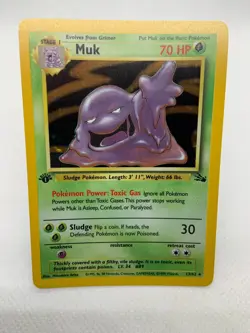Muk Fossil 1st Edition Holo Rare 13/62 Near Mint Pokemon Card - Image 3