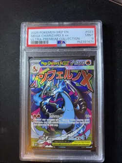 Pokemon Mega Charizard X ex 023 Me: Mega Evolution Promo PSA 9 Holo EX Card - Image 1