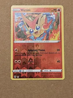 Pokemon Victini 023/195 Swsh12: Sword & Shield - Silver Tempest Reverse Holo TCG - Image 1