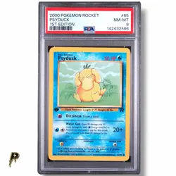 2000 Pokemon Team Rocket 1st Edition Psyduck 65/82 PSA 8 - Image 1