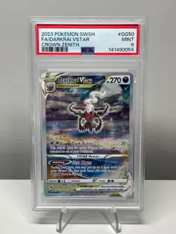 Darkrai VSTAR Full Art 2023 Pokemon SWSH Crown Zenith GG50/GG70 PSA 9 - Image 1