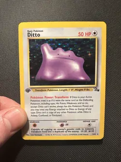 Pokemon TCG Ditto 3/62 Fossil 1st Edition Holo Rare 1999 WotC Vintage - Image 1