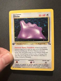 Pokemon TCG Ditto 3/62 Fossil 1st Edition Holo Rare 1999 WotC Vintage - Image 2