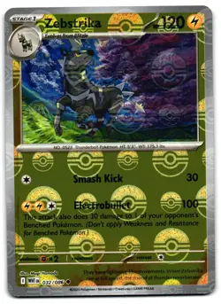 Zebstrika 032/086 - Poke Ball White Flare Pokemon TCG Reverse Holo - NM Card - Image 1