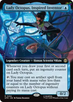 Foil Lady Octopus, Inspired Inventor (Extended Art) - 252 - NM - Marvel's Spi... - Image 1