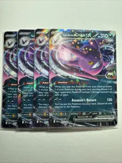 4x Pokemon TCG Destined Rivals Team Rockets Crobat Ex 122/182 NM Playset - Image 1