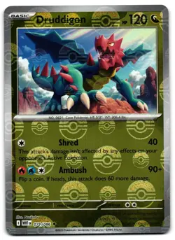Druddigon 071/086 - 🌊 White Flare Pokemon TCG Reverse Holo POKE BALL 🖤 - M/LP - Image 1