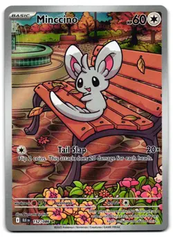 Minccino 152/086 - 🌊 Black Bolt Illustration Rare Pokemon TCG Holo 🖤 - LP - Image 1