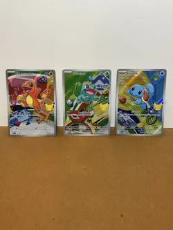 Pokemon First Partner Illustration Collection Series 1 Kanto Gen 1 Starters Set - Image 1