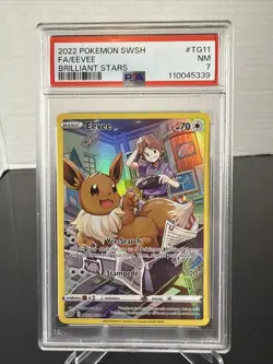 2022 Pokemon Sword & Shield Brilliant Stars Eevee Full Art #TG11 PSA 7 - Image 1