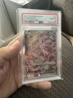 Pokemon Card PSA 10 GEM MT Espeon V Evolving Skies FA SWSH 2021 180/203 - Image 1