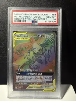 2019 Pokemon Sun & Moon Mltrs/Zpds/Artcn GX Hidden Fates-Fa Secret #69 PSA 10 - Image 1