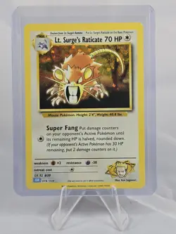 Lt. Surge's Raticate 016/034 Trading Card Game Classic Holo - Image 1