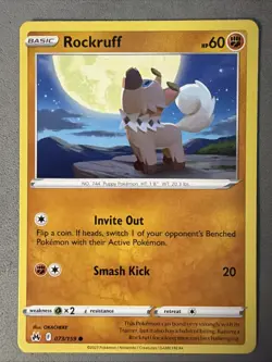 Pokemon TCG * 73/159 Rockruff Common * Crown Zenith SWSH * NM - Image 1