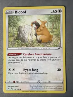 Pokemon TCG * 111/159 Bidoof Common * Crown Zenith SWSH * NM - Image 1