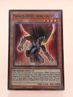 Yugioh! Masked HERO Dusk Crow - MZMU-EN014 - Super Rare - 1st Edition Near Mint, - Image 1