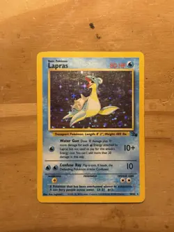Pokemon Lapras 10/62 Fossil Holo Rare 80 HP English Card 1999 Wizards - Image 1