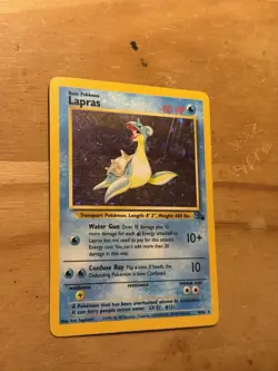 Pokemon Lapras 10/62 Fossil Holo Rare 80 HP English Card 1999 Wizards - Image 2