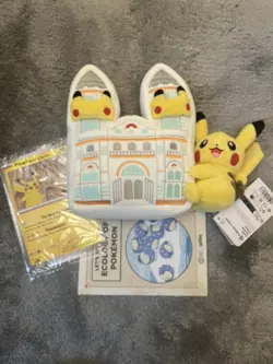 Pokemon x Natural History Museum Pikachu Jumbo Promo Card, Plush & booklet - Image 1
