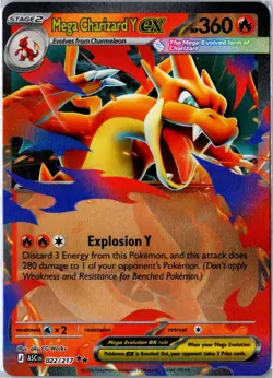 Pokemon Card - Mega Charizard Y ex 022/217 Ascended Heroes Double Rare Near Mint - Image 1