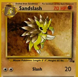 Sandslash 41/62 Fossil Set Unlimited Original Vintage Fighting Pokemon Card TCG - Image 1