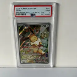 Eevee SVP 173 Pokemon Center Prismatic Evolutions ETB Promo PSA 9 - Image 1