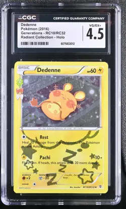 CGC 4.5 Dedenne Generations #RC10/RC32 Radiant Collection Holo 2016 Pokemon - Image 1
