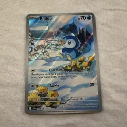 Pokemon TCG Piplup Phantasmal Flames Illustration Rare Holo 70 HP 098/094 - Image 1