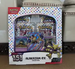 Pokemon TCG Scarlet & Violet 151 Alakazam ex Collection Box w/4 Booster Packs - Image 1
