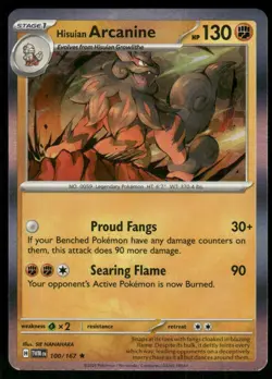 2024 Scarlet & Violet Series - Twilight Masquerade Hisuian Arcanine Rare #100 - Image 1