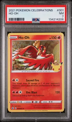 2021 Pokemon Celebrations Ho-Oh PSA 7 #001 - Image 1