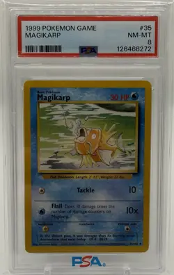 1999 Pokemon BASE SET #35 MAGIKARP | PSA 8 NM-MT | Pokemon - Image 1