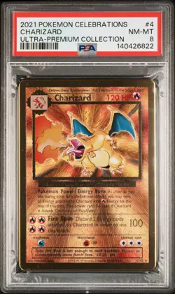 2021 POKEMON CELEBRATIONS ULTRA-PREMIUM COLLECTION #4 CHARIZARD PSA 8 - Image 1
