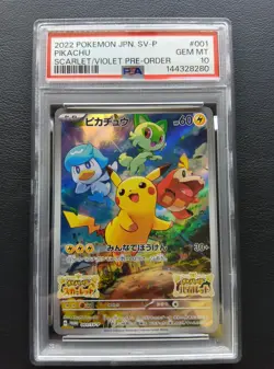 PSA 10 Pikachu 001/SV-P Promo Scarlet & Violet Holo Pokemon Card Japanese 2022 - Image 1