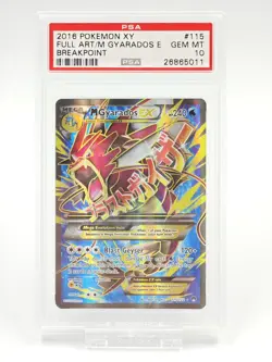 2016 POKEMON XY BREAKPOINT #115 FA/M GYARADOS EX FULL ART PSA 10 - Image 1