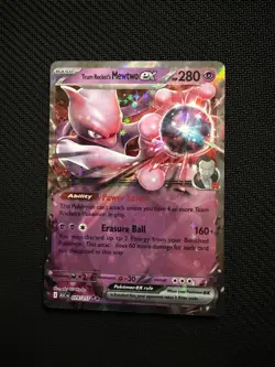 Team Rocket's Mewtwo ex 081/182 Double Rare Destined Rivals Pokemon Near Mint - Image 1