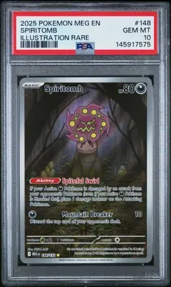 2025 POKEMON MEG EN-MEGA EVOLUTION ILLUSTRATION RARE #148 SPIRITOMB PSA 10 - Image 1