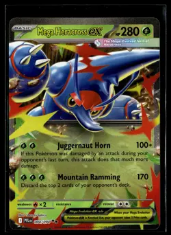 Mega Heracross ex 004/094 Phantasmal Flames Double Rare Pokemon - Image 1