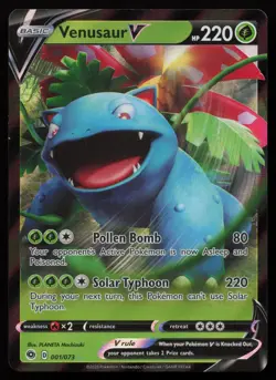 Venusaur V 001/073 Holo V Rare Champion's Path Pokemon NM - Image 1