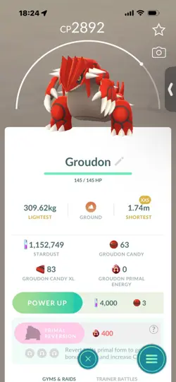 Pokemon Go Legendary Groudon ( XXS) ( Normal ) - Image 1