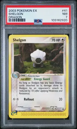2003 POKEMON EX DRAGON #41 SHELGON PSA 7 - Image 1