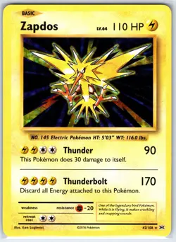 Zapdos 42/108 Holo Rare Evolutions Pokemon Holo Near Mint - Image 1