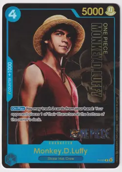 Monkey D Luffy P-055 Promo Live Action NM One Piece TCG English - Image 1