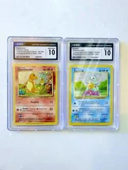 Pokemon Gem Mint 10 Card Lot Charmander Squirtle Trading Card Game Classic BOTH - Image 1