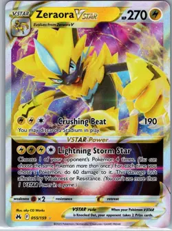 Zeraora VSTAR 055/159 Crown Zenith - Pokemon Card - NM - Image 1