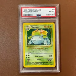 Venusaur Holo #15/102, Pokemon Base Set 1999 Vintage Card, PSA 6 EX-MT - Image 1