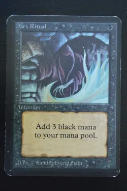 Magic The Gathering MTG DARK RITUAL Alpha Edition HP+ Heavily Played - Image 1