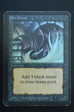 Magic The Gathering MTG DARK RITUAL Alpha Edition HP Heavily Played - Image 1