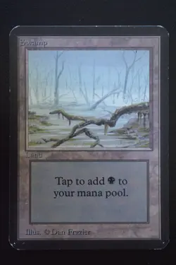 Magic The Gathering MTG SWAMP (A) Alpha Edition MP Moderately Played - Image 1